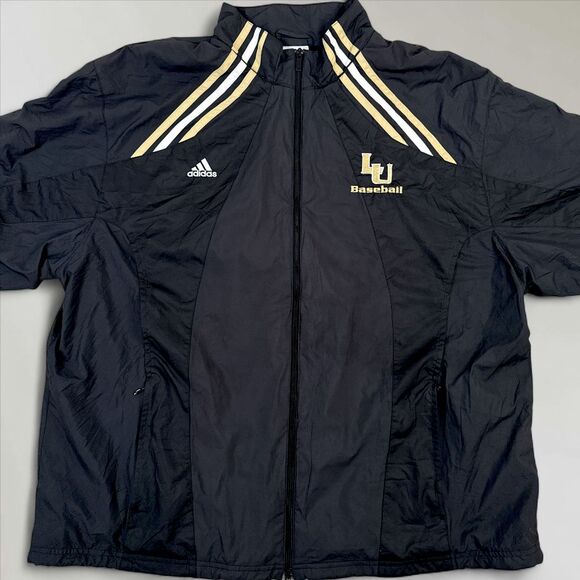 Lindenwood Baseball Full Zip Adidas Climalite Windbreaker Jacket Y2K Size 2XL - Picture 2 of 10